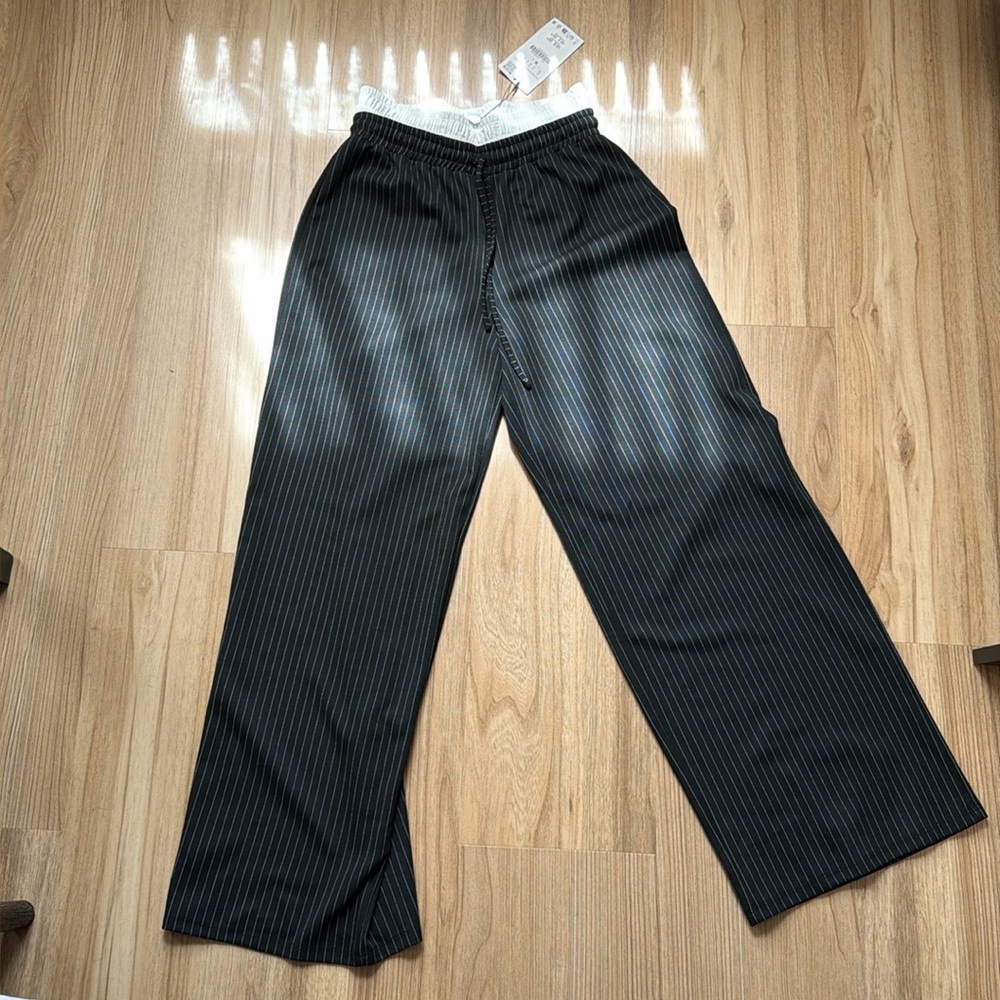 Zara Pinstripe boxer pant